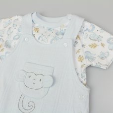 M14257: Baby Boys Waffle Fabric Top & Dungaree Outfit (0-6 Months)